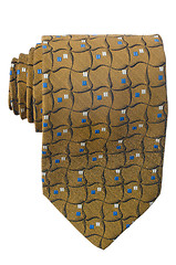 Image showing Yellow and blue pattern tie