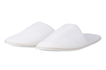 Image showing A pair of white slippers