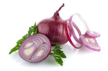 Image showing Red sliced onion