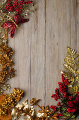 Image showing Christmas decorations frame 