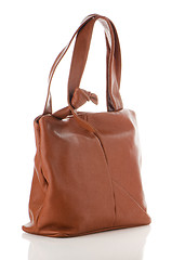 Image showing Womanish brown leather bag