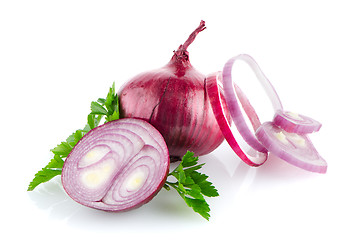 Image showing Red sliced onion