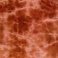 Image showing Brown leather texture closeup