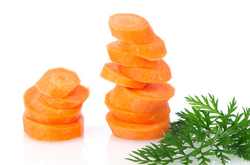 Image showing Pile of carrot slices