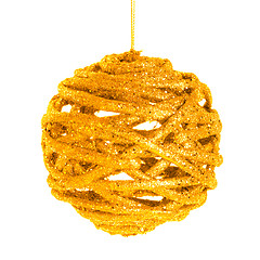 Image showing Yellow christmas ball