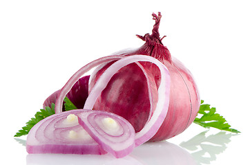 Image showing Red sliced onion