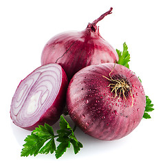 Image showing Red sliced onion