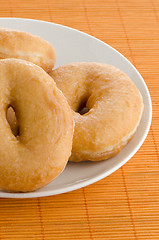 Image showing Donuts on a plate 