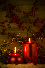 Image showing Two candles Christmas decoration