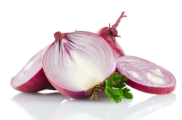 Image showing Red sliced onion