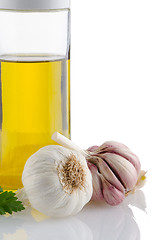 Image showing Garlic and olive oil