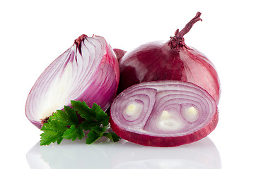 Image showing Red sliced onion