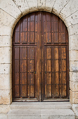 Image showing Old wooden entrance door