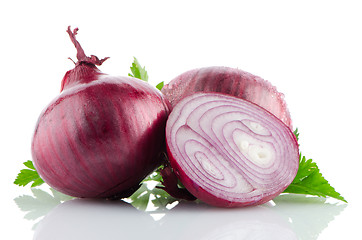 Image showing Red sliced onion