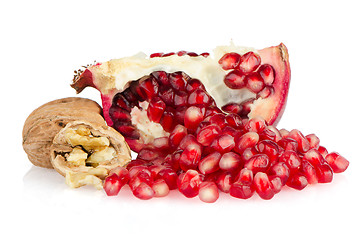 Image showing Slice pomegranate fruit