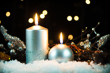 Image showing Christmas candles