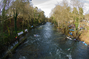 Image showing Aerial river course view