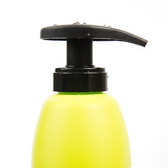 Image showing Close up of green shampoo bottle cap