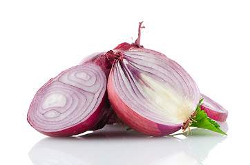 Image showing Red sliced onion