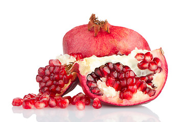 Image showing Half pomegranate fruit