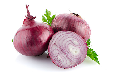 Image showing Red sliced onion