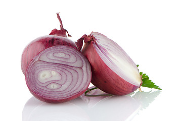 Image showing Red sliced onion