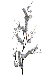 Image showing Christmas decorative silver leaves