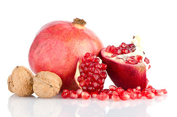 Image showing Half pomegranate fruit