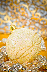 Image showing Golden christmas ball 