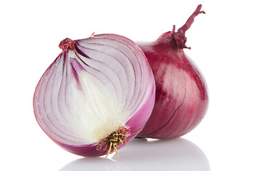 Image showing Red sliced onion