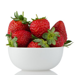 Image showing Fresh strawberries in bowl