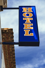 Image showing Close up of Hotel Sign 