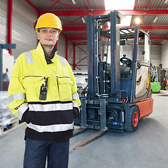 Image showing Forklift operator