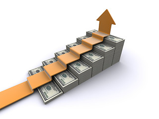 Image showing dollars stairway 