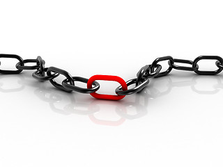 Image showing Black chain with red part in the middle