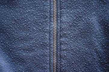 Image showing jumper robe garment zipper worn fabric closeup 