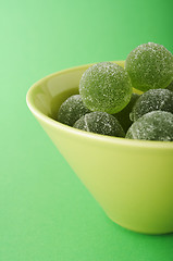Image showing Green marmalade balls