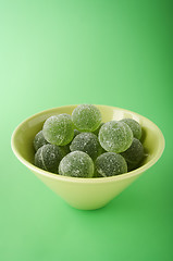 Image showing Green marmalade balls