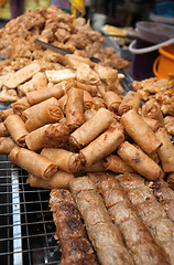 Image showing deep fried spring rolls