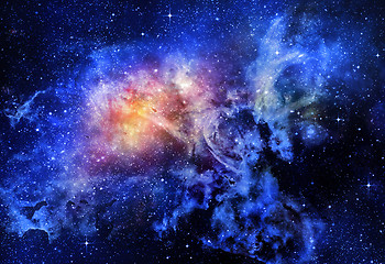 Image showing starry deep outer space nebual and galaxy