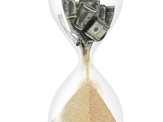 Image showing hourglass with dollar inside (time is money concept)