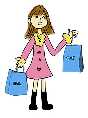 Image showing pretty girl shopping 