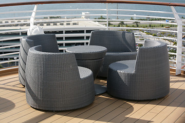 Image showing Outdoor chairs with a beautiful view