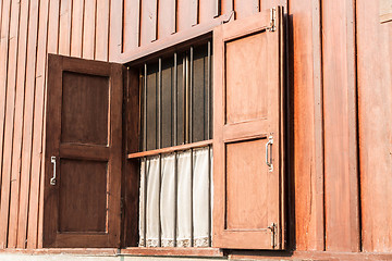 Image showing Wood window opened