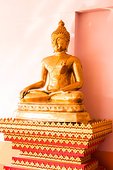 Image showing Sitting bronze buddha image statue