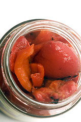 Image showing fire roasted peppers in jar