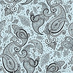 Image showing Elegant Hand drawn Paisley pattern