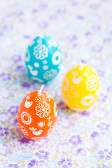 Image showing Colorful Easter egg candles
