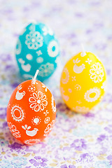 Image showing Colorful Easter egg candles