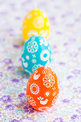 Image showing Colorful Easter egg candles